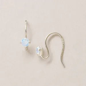 [Palette] 14K/10K Glass Opal Base Earrings (White Gold)