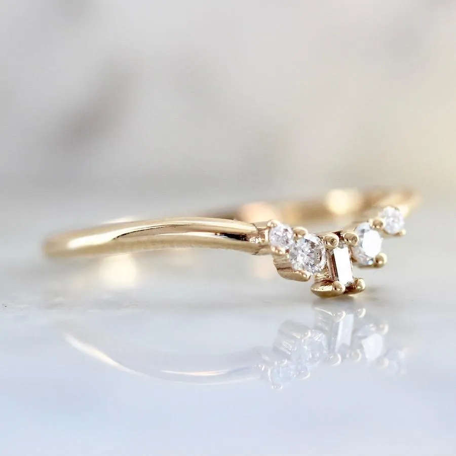 Petite Diamond Stacking Curved Band