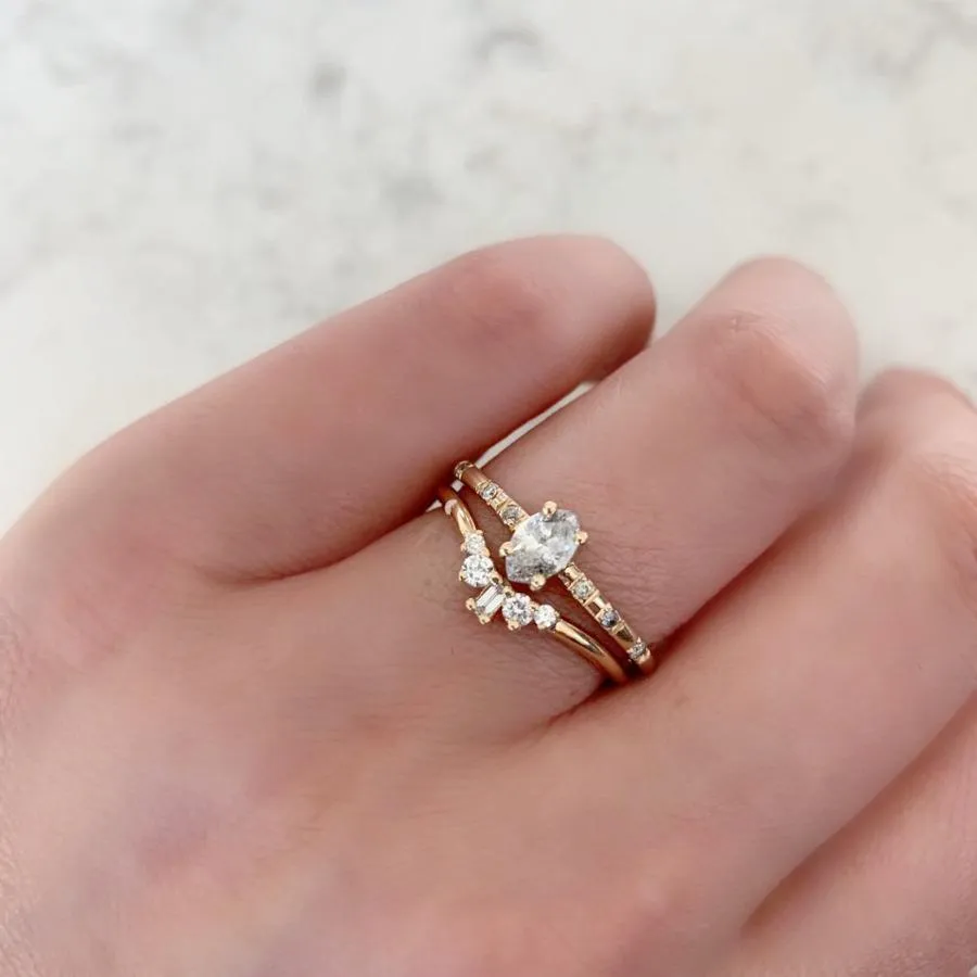 Petite Diamond Stacking Curved Band
