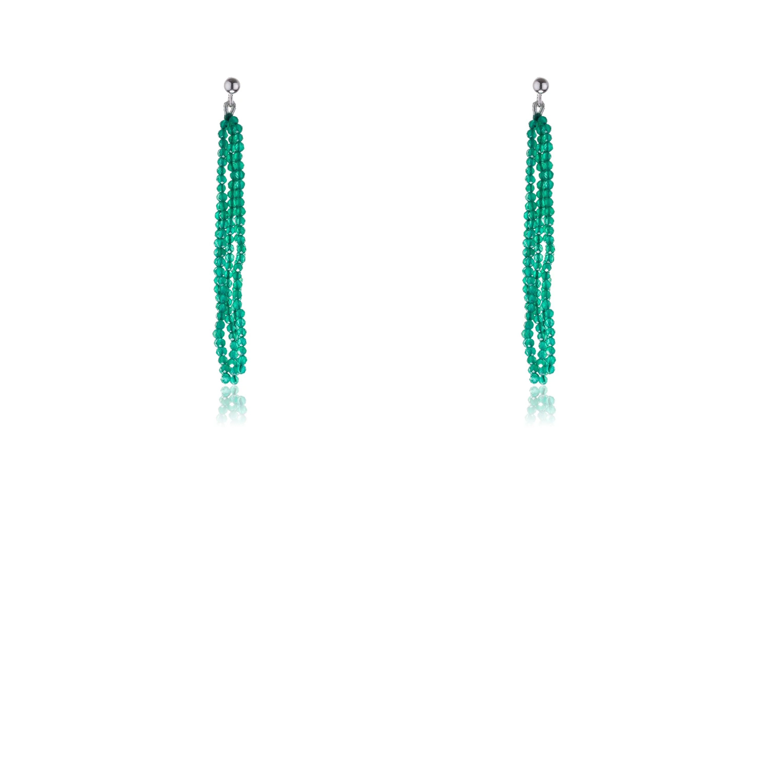 Ridhi Green onyx Earrings, Sterling Silver