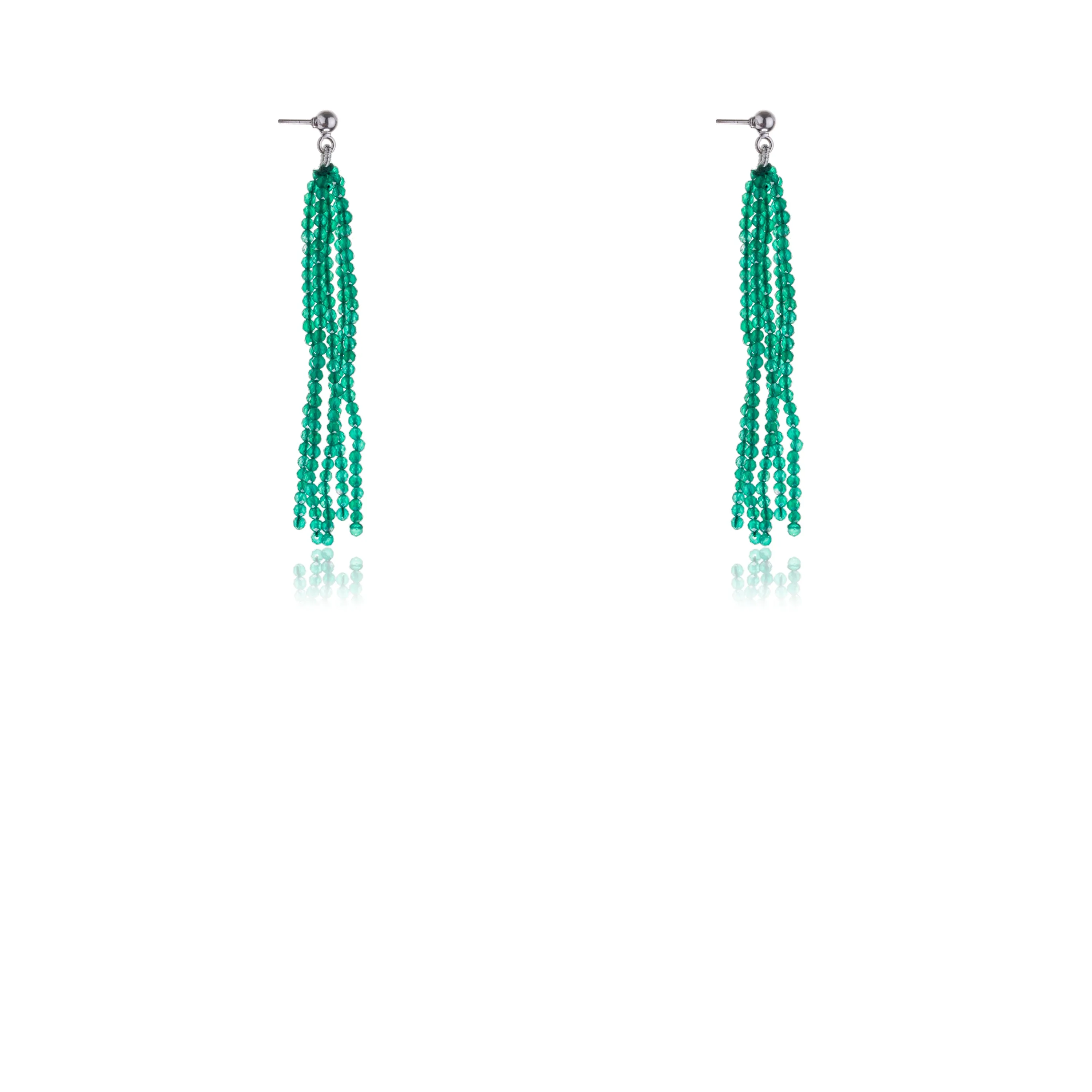 Ridhi Green onyx Earrings, Sterling Silver