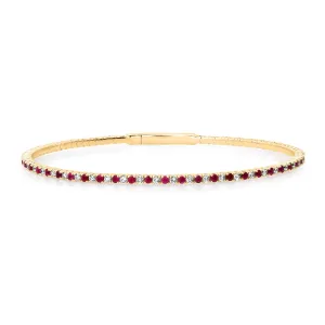 Ruby & Diamond Eternity Flex Bracelet