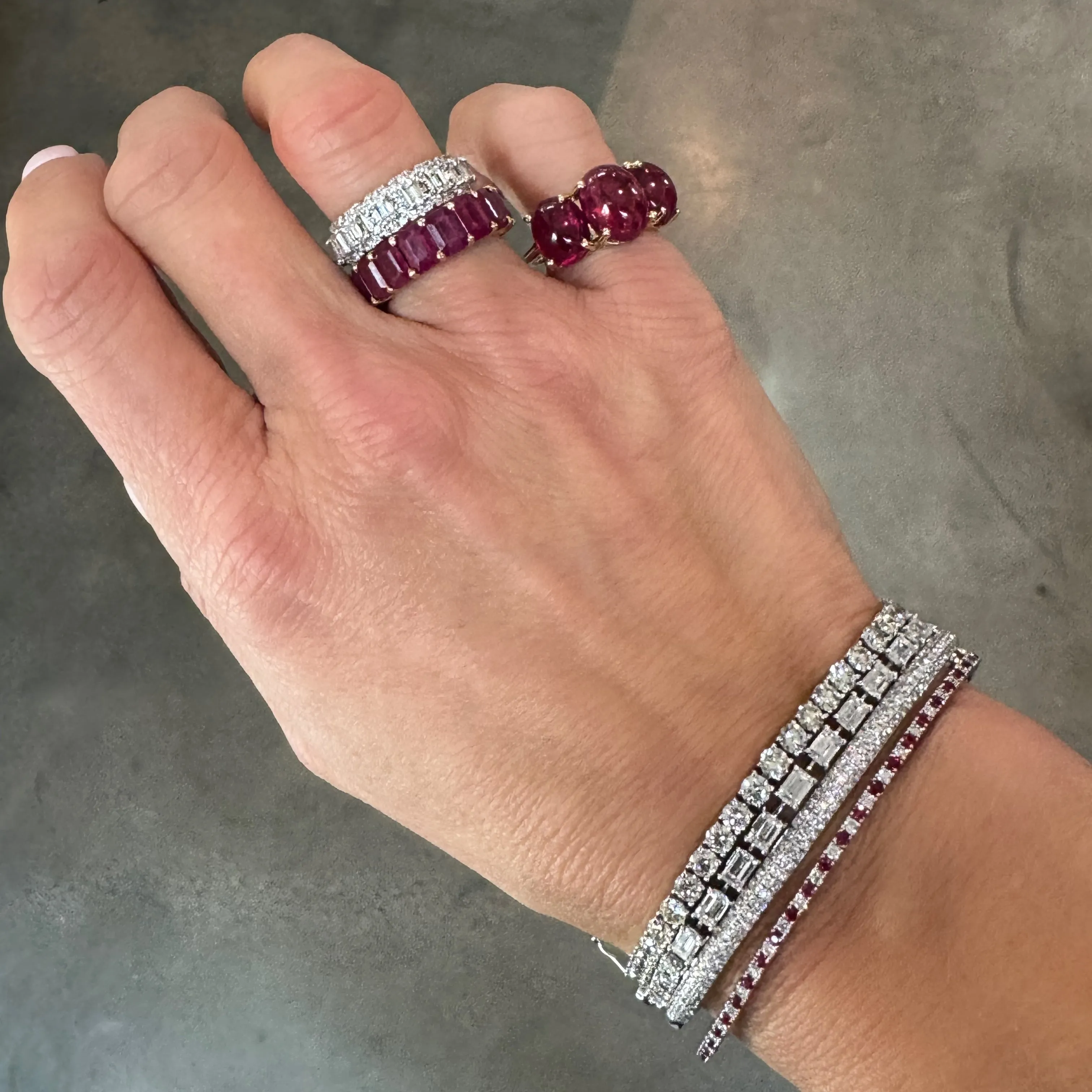 Ruby & Diamond Eternity Flex Bracelet