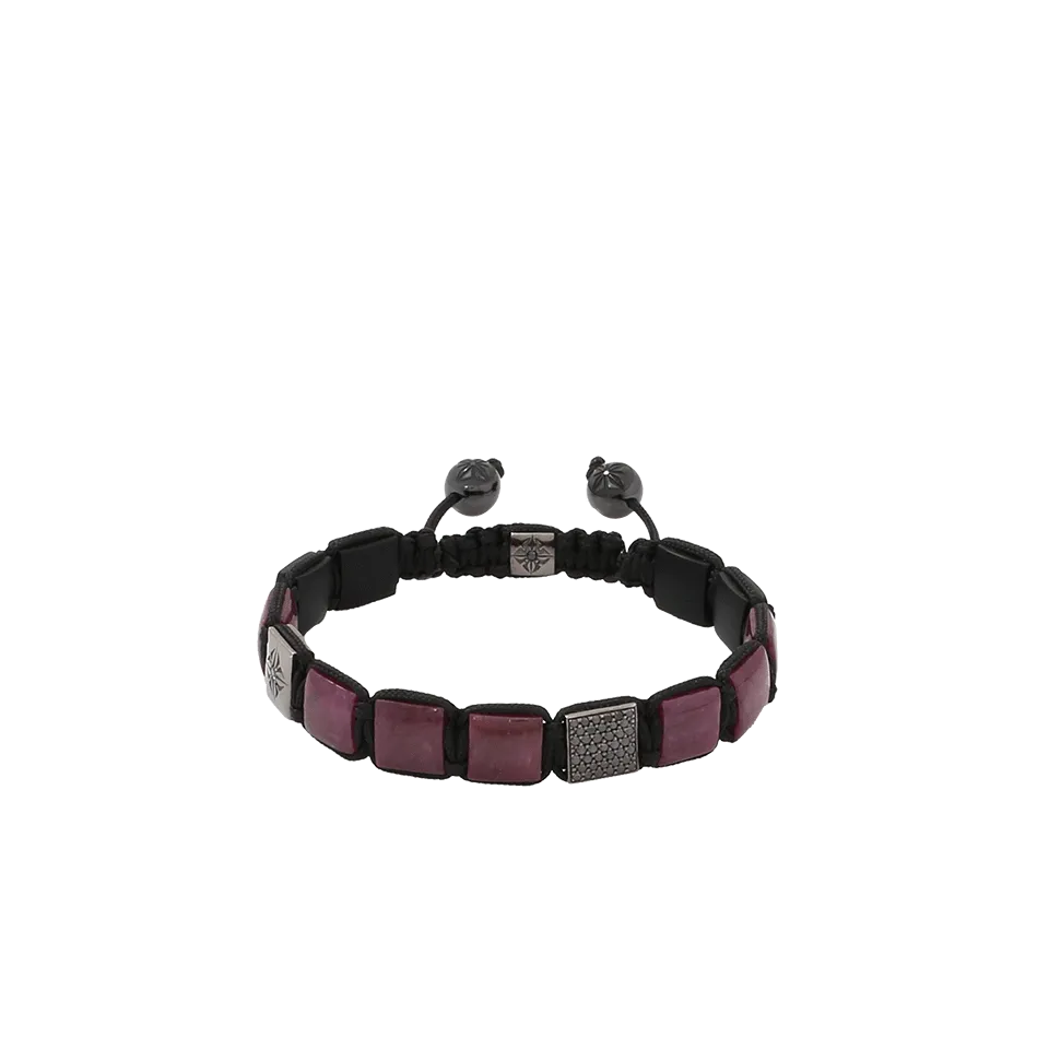 Ruby And Onyx Lock Bracelet
