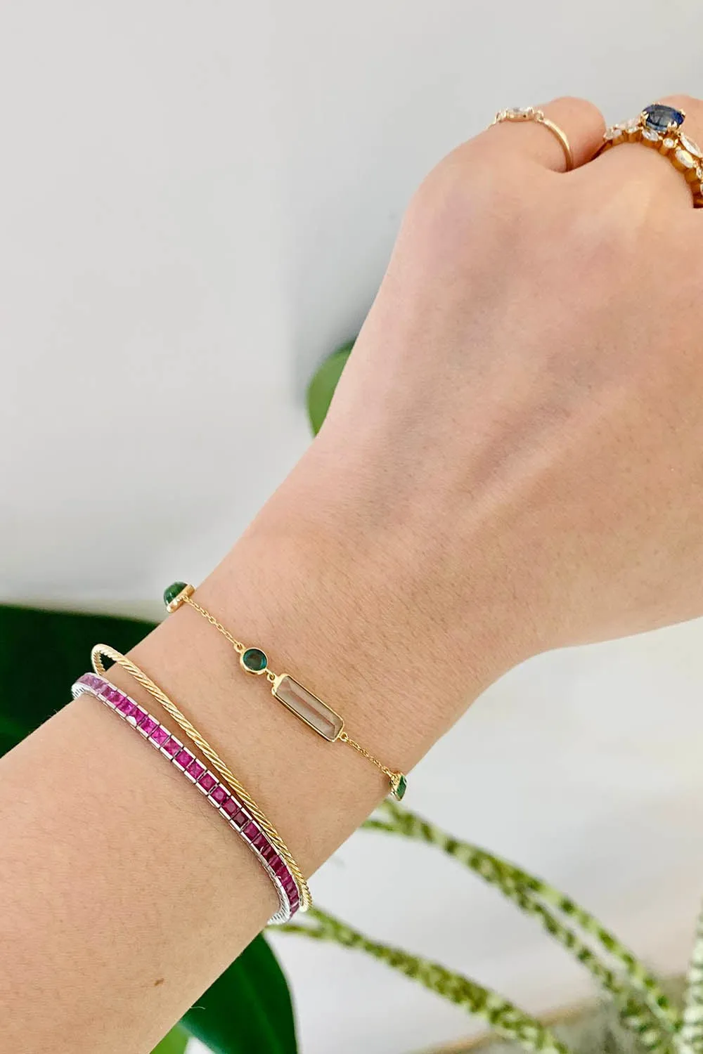 Ruby Pink Sapphire Ombre Tennis Bracelet