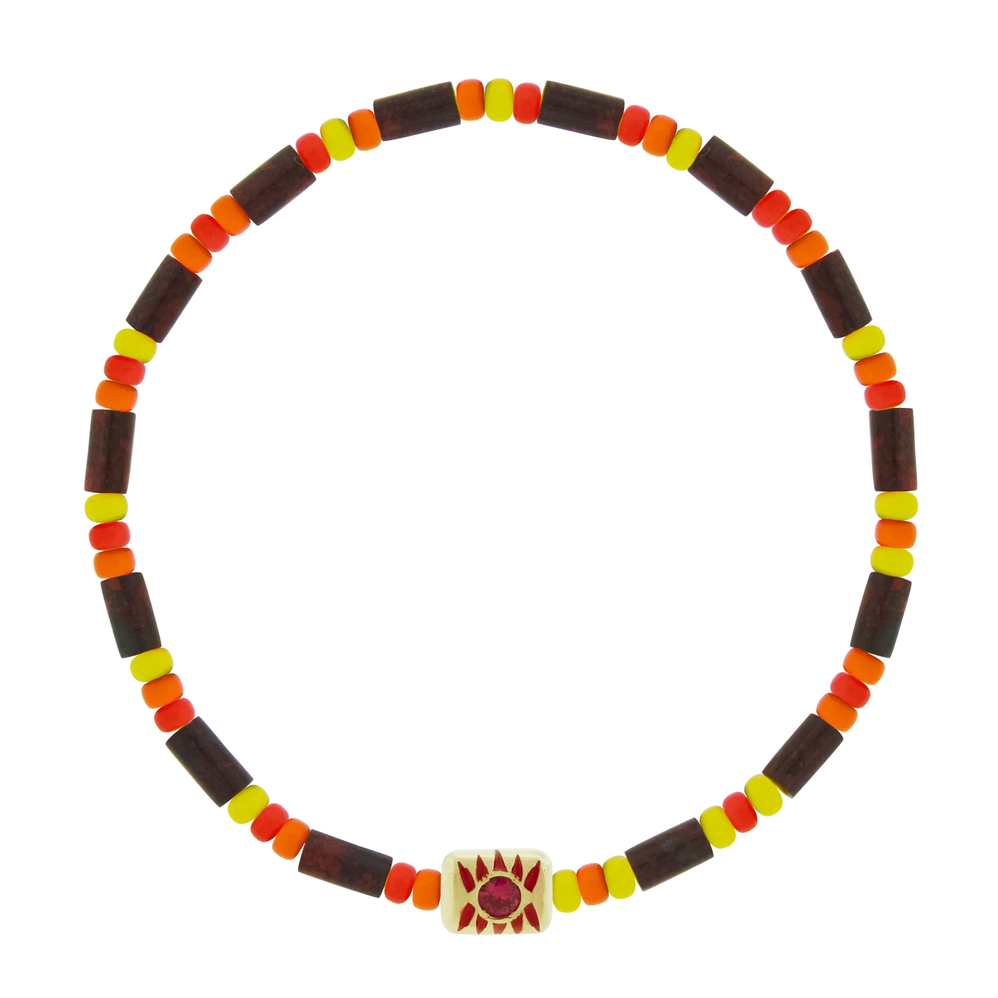 SHINE ON Ingot with Ruby on Beaded Bracelet