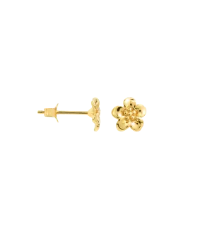 Single Flower Boy Stud Earring 14K