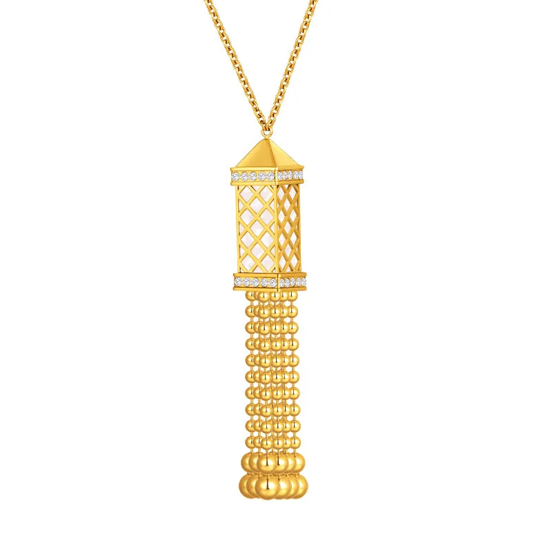 Tassel / Necklace Pearl Gold