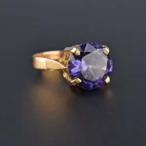 Vintage 18K Gold Alexandrite Color Change Sapphire Ring